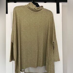 LuLaRoe Olive Green/Brown Cowl Neck Drop Sleeve Oversized Sweater